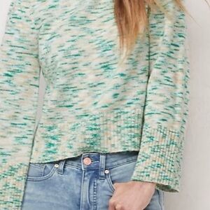 LC Lauren Conrad Teal and Cream Knit Top